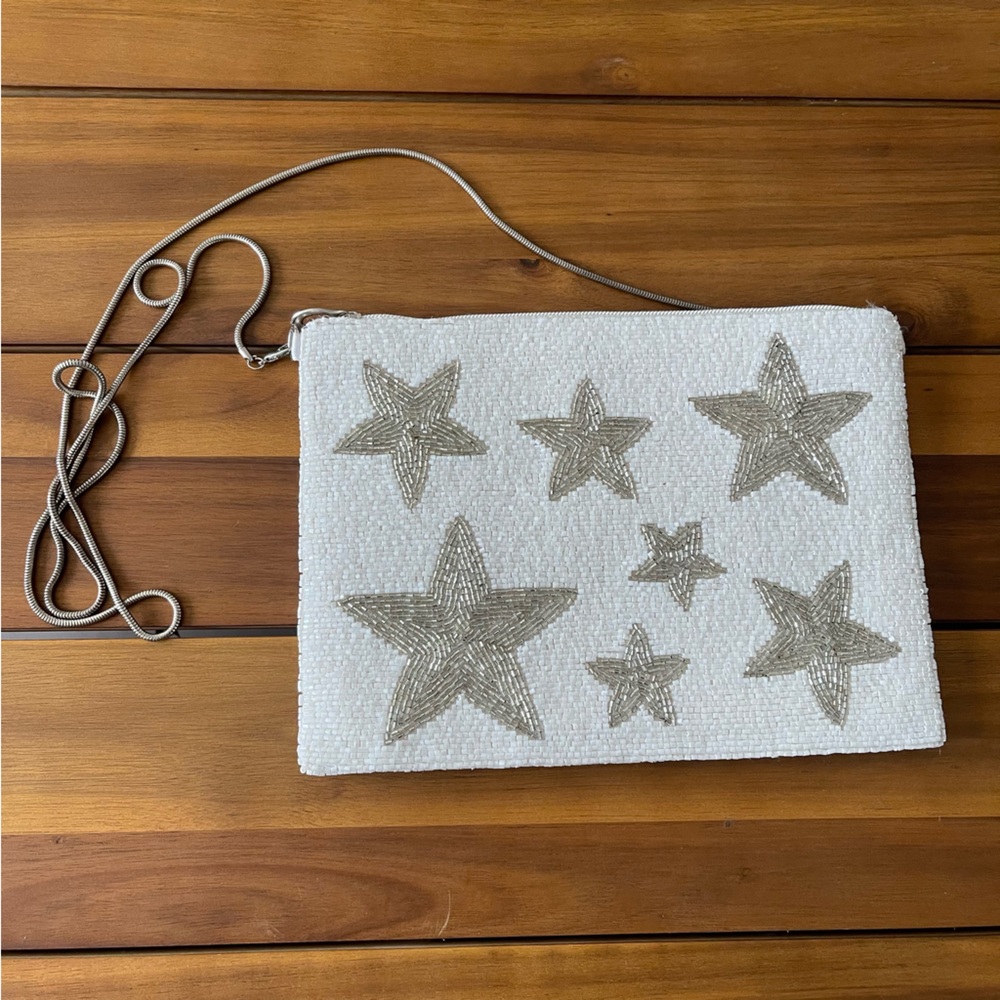 Star Patterned Beaded Clutch